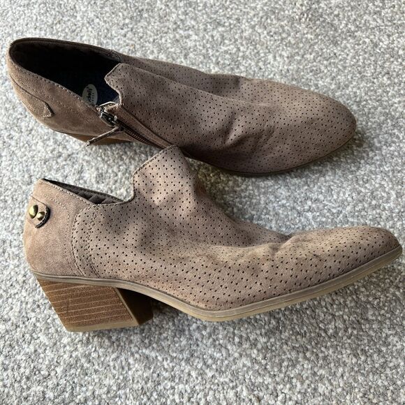 Dr Scholls Never End Ankle Boot Sz 9.5 Brown Camel Perforated - Picture 1 of 11